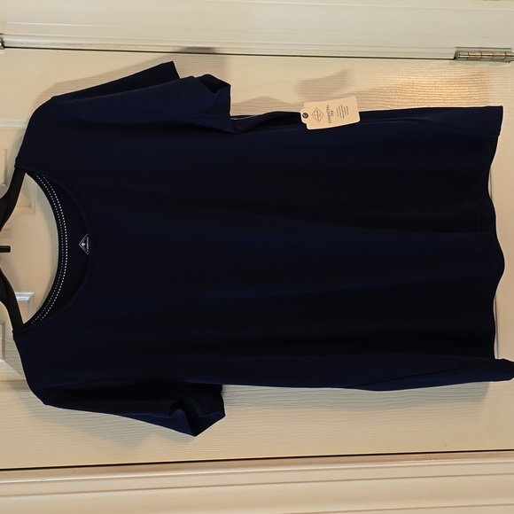 ST. JOHN'S BAY WOMENS PLUS SIZE NAVY BLUE SHORT SLEEVE TEE-SHIRT TOP SIZE XXL - Picture 2 of 13